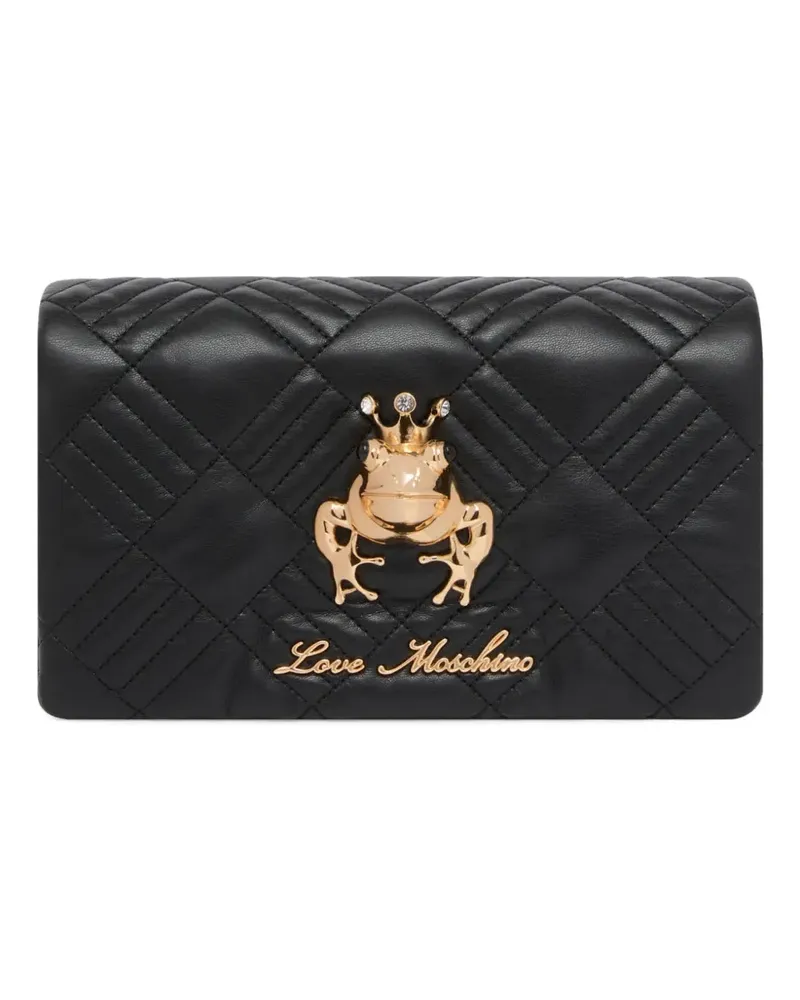 Moschino quilted frog shoulder bag - Schwarz Schwarz