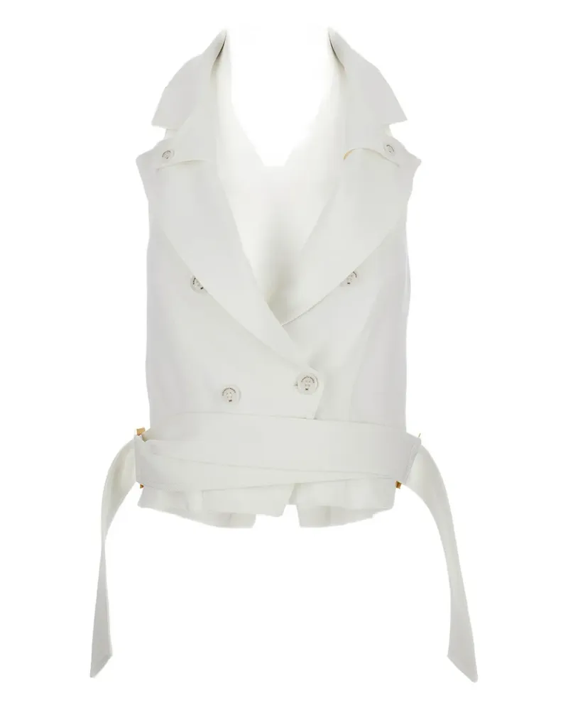 Elisabetta Franchi Doppelreihige Weste - Weiß Weiß