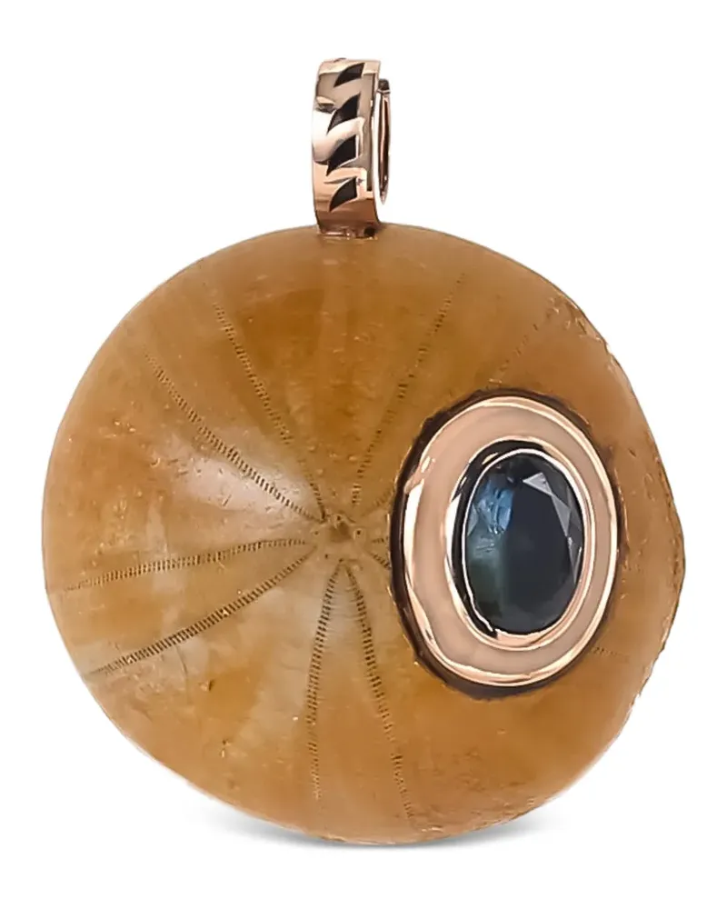 DEZSO Aquamarin-Anhänger mit versteinertem Sanddollar - Rosa Rosa