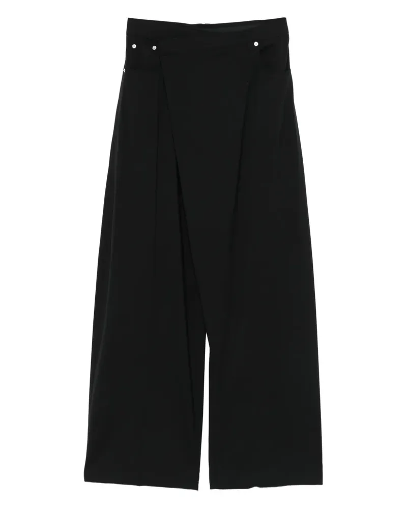 Thierry Mugler Gewickelte Hose mit weitem Bein - Schwarz Schwarz