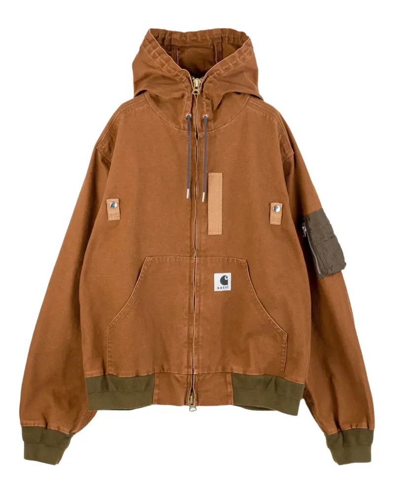 Carhartt WIP Kapuzenjacke mit Logo-Patch - Braun Braun