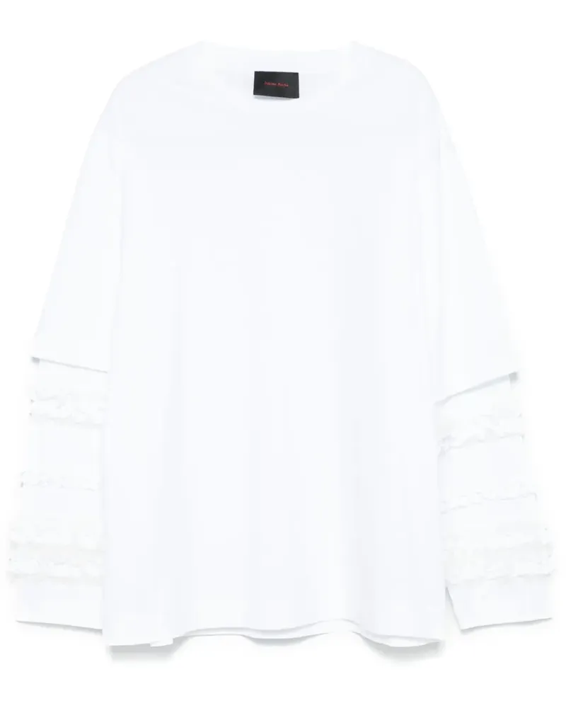 Simone Rocha Gerüschtes Langarmshirt - Weiß Weiß