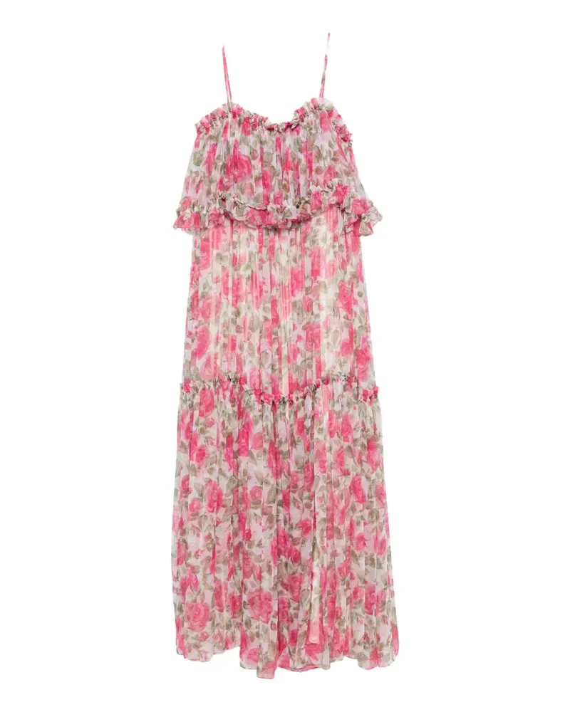 Chloé floral-print ruffled maxi dress - Rosa Rosa