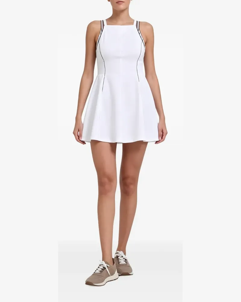 Brunello Cucinelli contrast-trim flared mini dress - Weiß Weiß