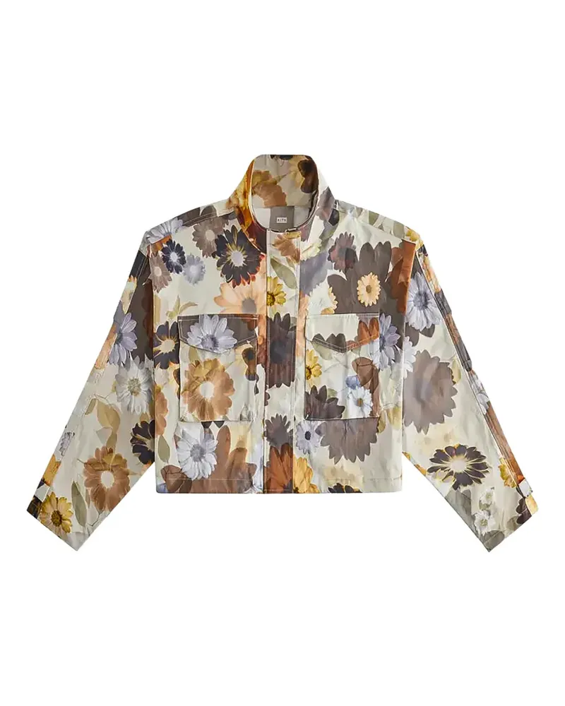 KITH Shiloh cropped floral-print cropped jacket - Grau Grau