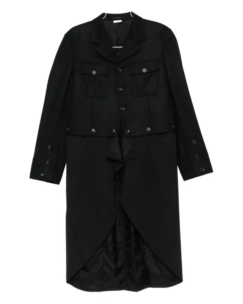 Comme des Garçons Mantel mit Klappentasche - Schwarz Schwarz
