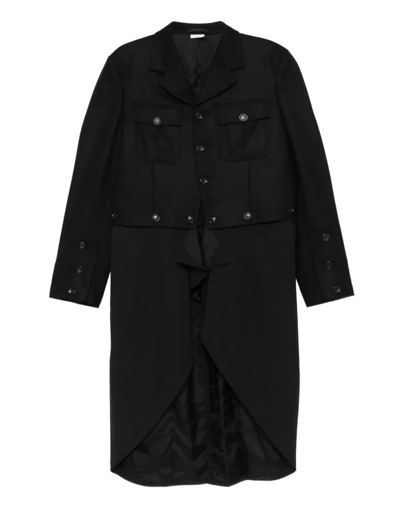 Comme des Garçons button-fastening flap-pocket coat - Schwarz Schwarz