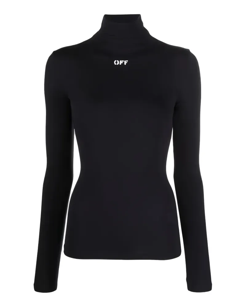 OFF-WHITE Langarmshirt mit Logo-Detail - Schwarz Schwarz