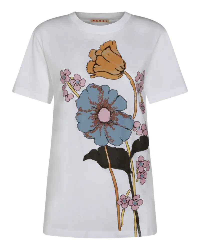 Marni floral-print T-shirt - Weiß Weiß