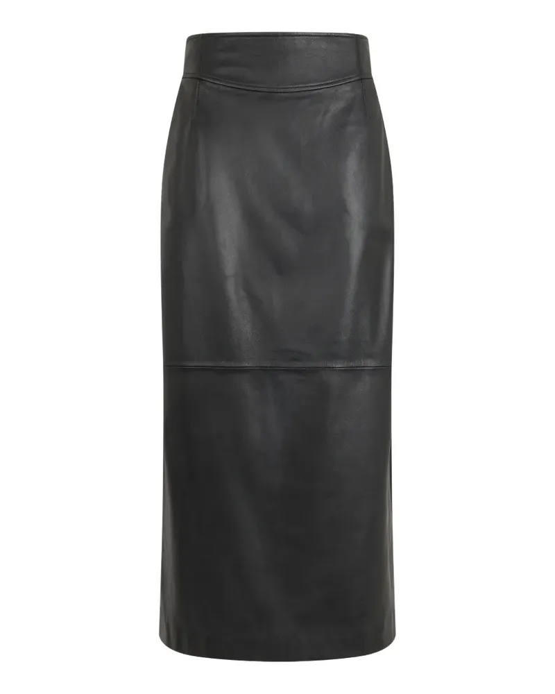 Alberta Ferretti leather pencil midi skirt - Schwarz Schwarz