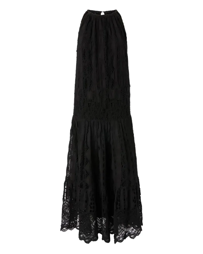 Pinko Gestuftes Spitzenkleid - Schwarz Schwarz
