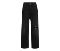 Jeans im Distressed-Look - Schwarz