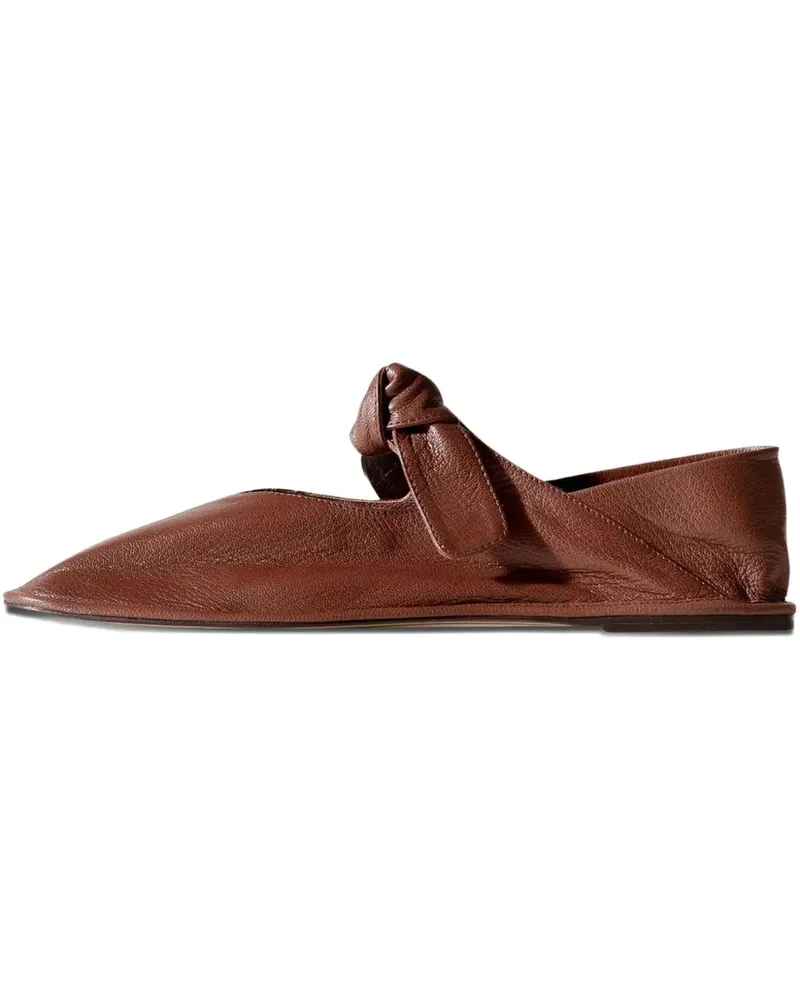 HEREU Llasada knot-detail ballet flats - Braun Braun