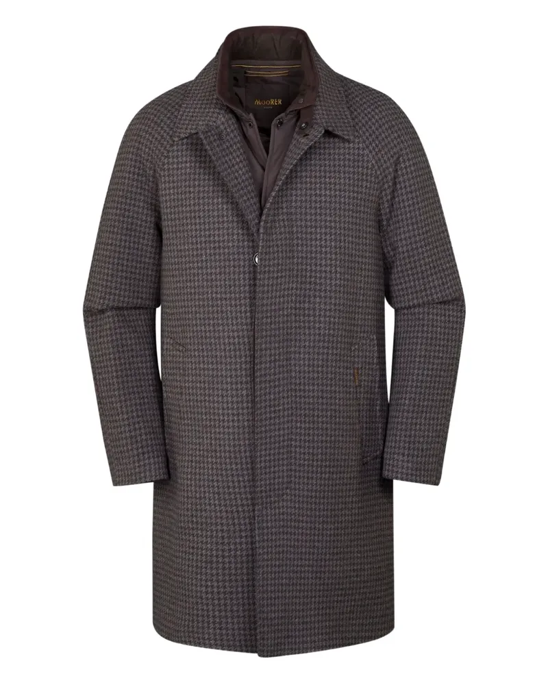 MOORER Marden-H-Pp houndstooth collared coat - Grau Grau