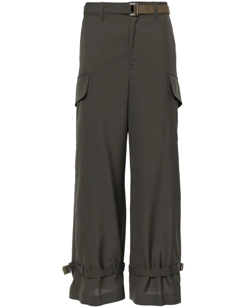 Sacai Cargohose mit weitem Bein - Grün Grün