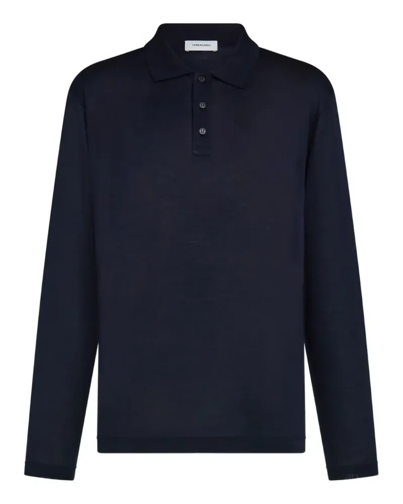 Ferragamo Poloshirt aus Seide - Blau Blau