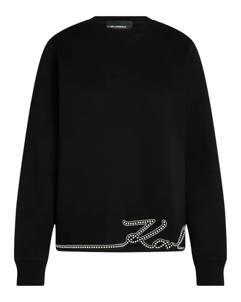 Karl Lagerfeld signature-hem sweatshirt - Schwarz Schwarz