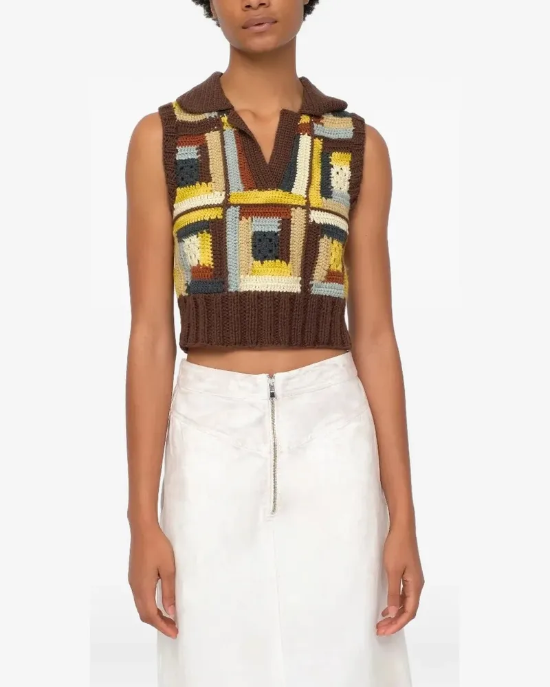 Sea Agnes crochet sweater vest - Braun Braun