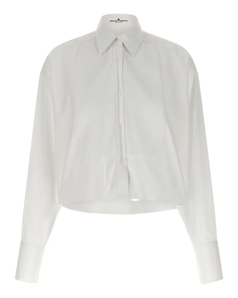 Ermanno Scervino Plastron cotton shirt - Weiß Weiß