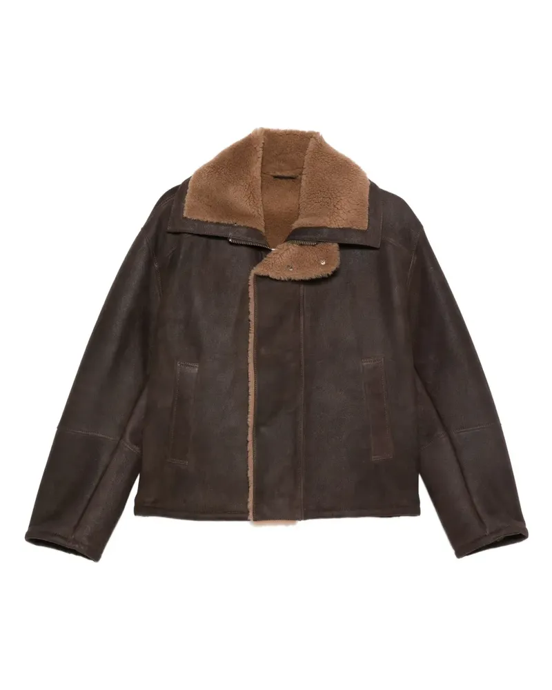 Arma Lederjacke mit Shearling-Kragen - Braun Braun