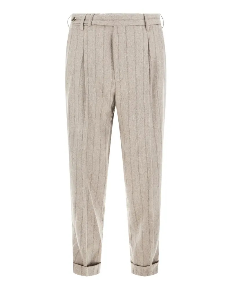 PT TORINO pinstriped pleated trousers - Nude Nude