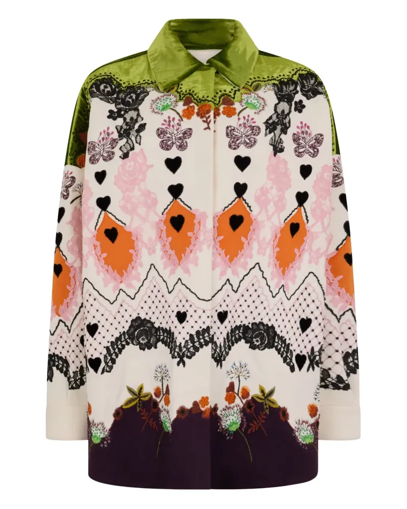 Valentino Garavani floral velvet shirt - Nude Nude