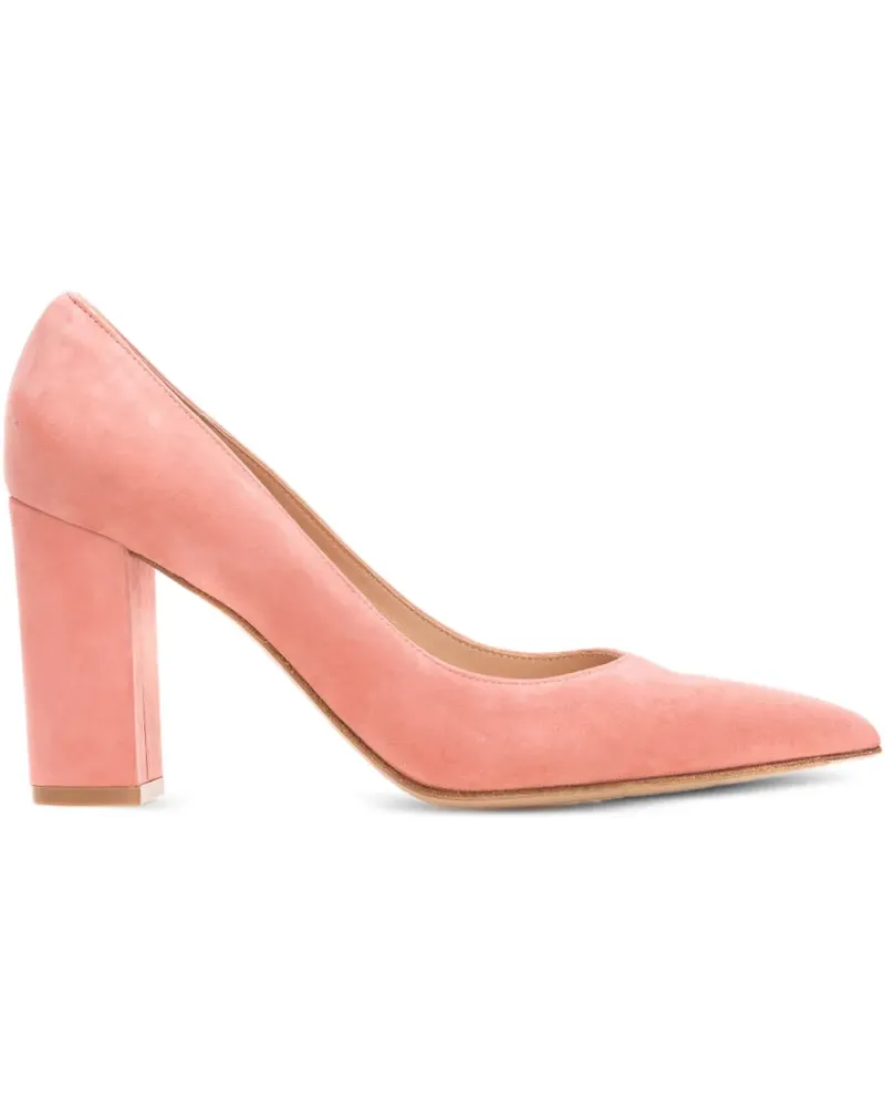 Gianvito Rossi Piper Wildleder-Pumps mit Blockabsatz 85mm - Rosa Rosa