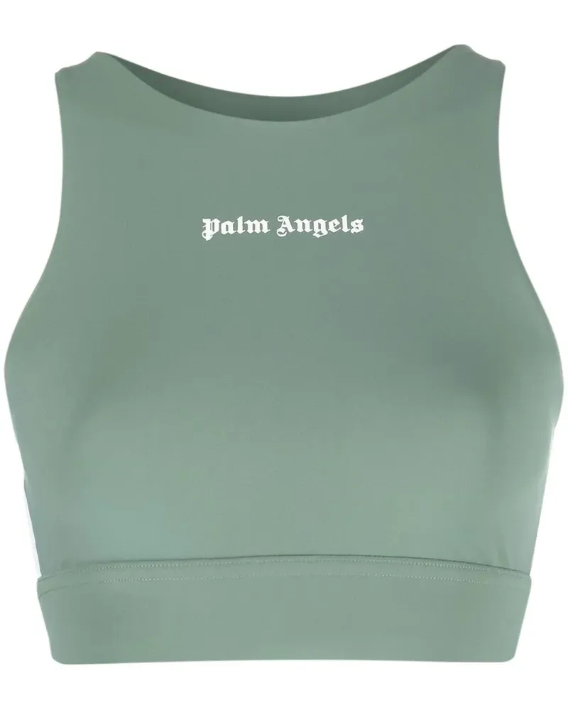 Palm Angels Sportjacke mit Logo-Print - Grün Grün