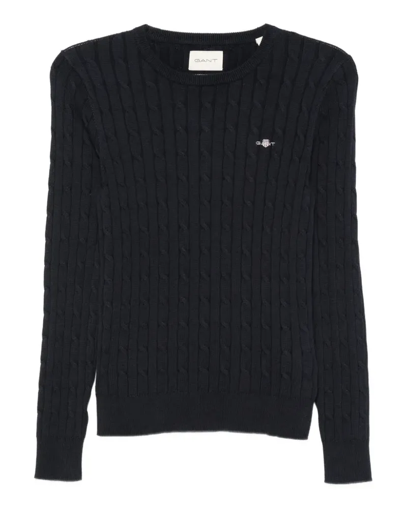 Gant Pullover mit Zopfmuster - Blau Blau