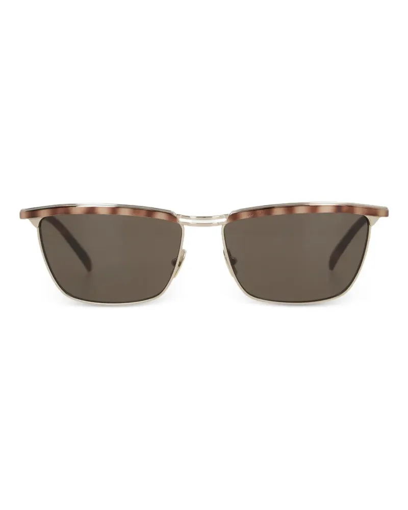 Saint Laurent Goldfarbene Sonnenbrille in Schildpattoptik - Grau Grau