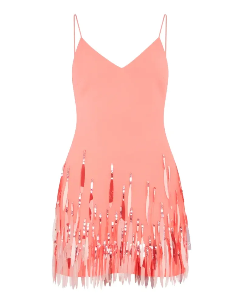 David Koma sequin-embellished fringed mini dress - Rosa Rosa