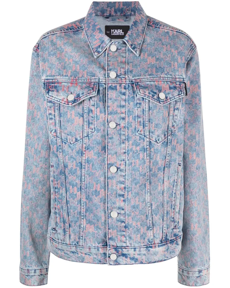 Karl Lagerfeld Jeansjacke mit Monogramm-Print - Blau Blau