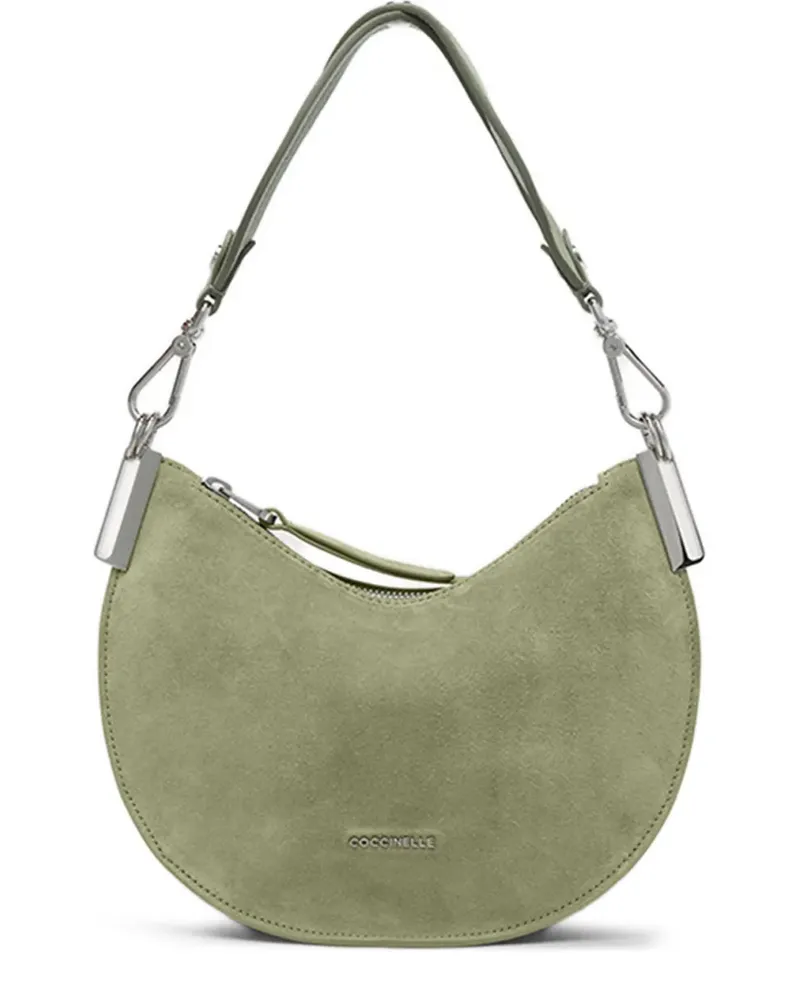 Coccinelle Kleine Sunup Crescent Wildleder-Schultertasche - Grün Grün