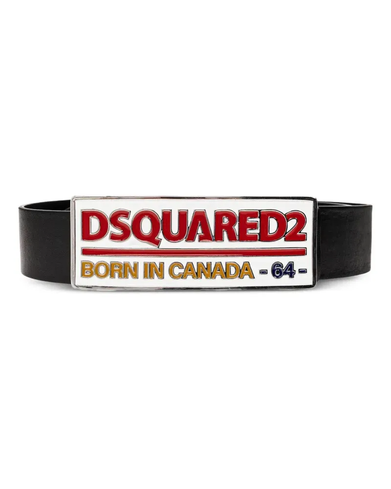 Dsquared2 logo-plaque leather belt - Schwarz Schwarz