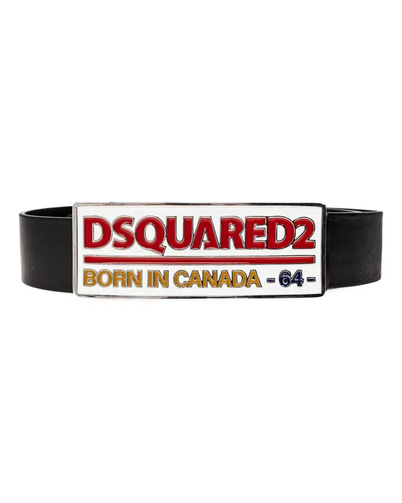 Dsquared2 logo-plaque leather belt - Schwarz Schwarz