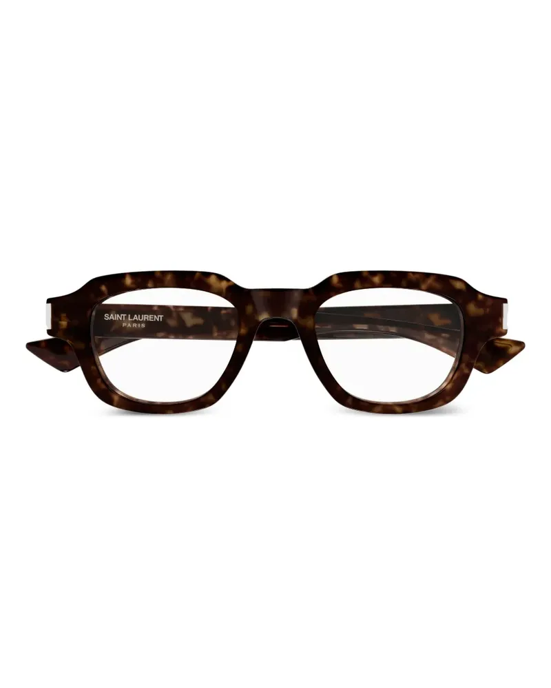 Saint Laurent Brille mit eckigem Gestell - Braun Braun