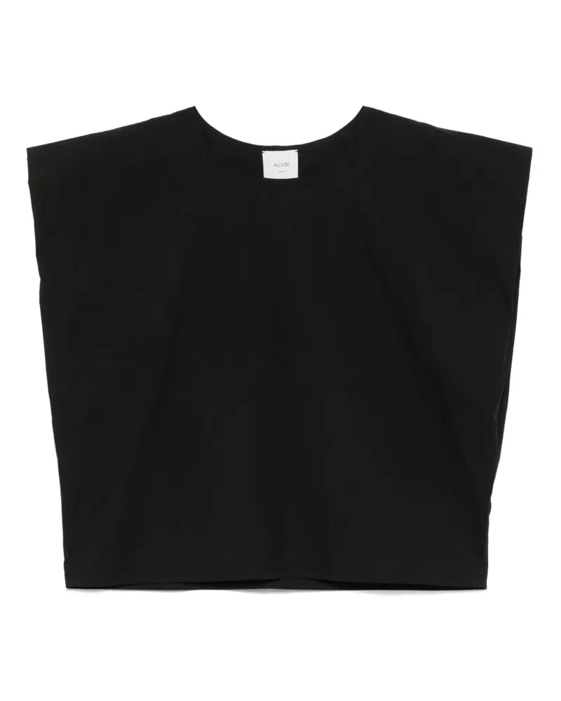 ALYSI Cropped-Tanktop aus Baumwolle - Schwarz Schwarz