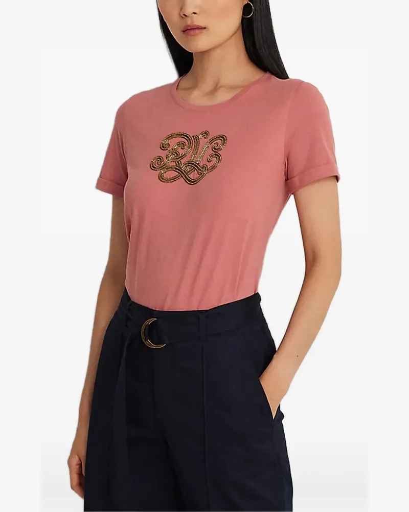 Ralph Lauren T-Shirt mit Perlen-Logo - Rosa Rosa