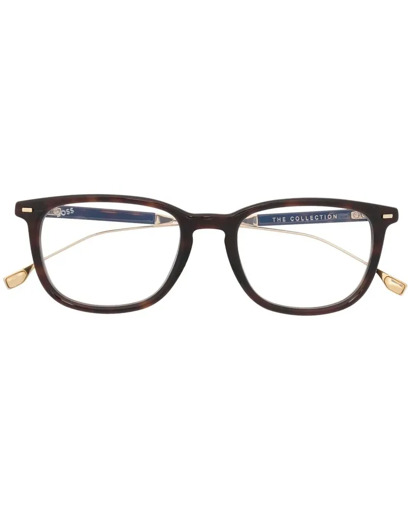HUGO BOSS Brille mit eckigem Gestell - Braun Braun