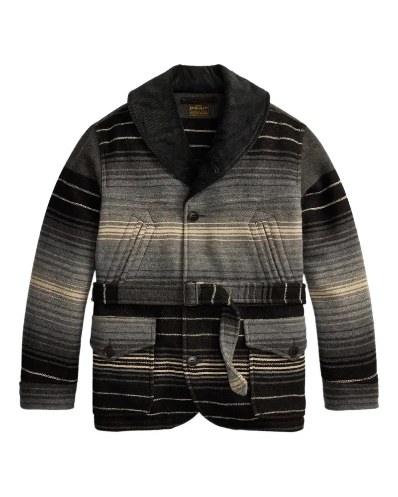 Ralph Lauren striped-pattern belted jacket - Grau Grau