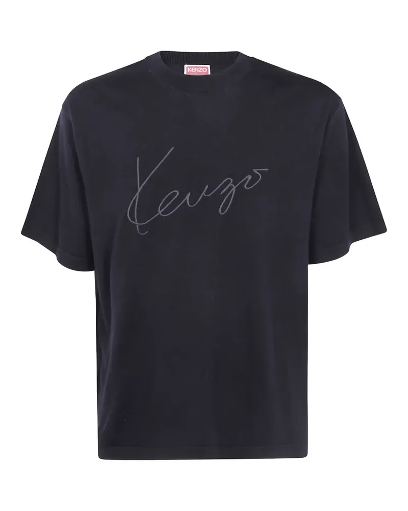 Kenzo logo-embroidered T-shirt - Blau Blau