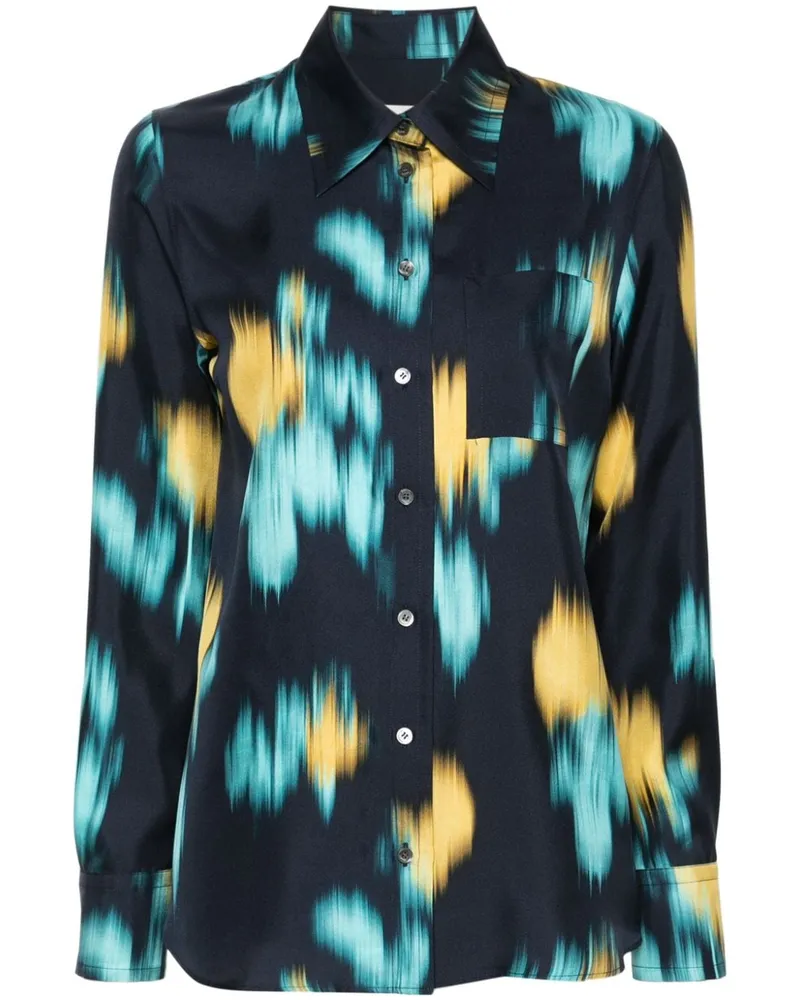 Lanvin Hemd mit abstraktem Print - Blau Blau