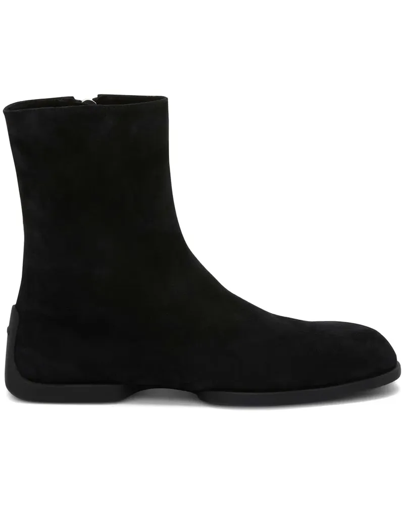Jil Sander Knöchelhohe Wildlederstiefel - Schwarz Schwarz