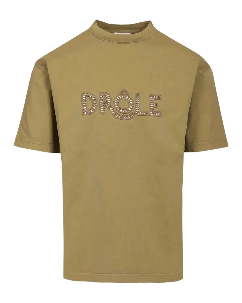 Drôle de Monsieur T-Shirt mit Logo-Stickerei - Grün Grün