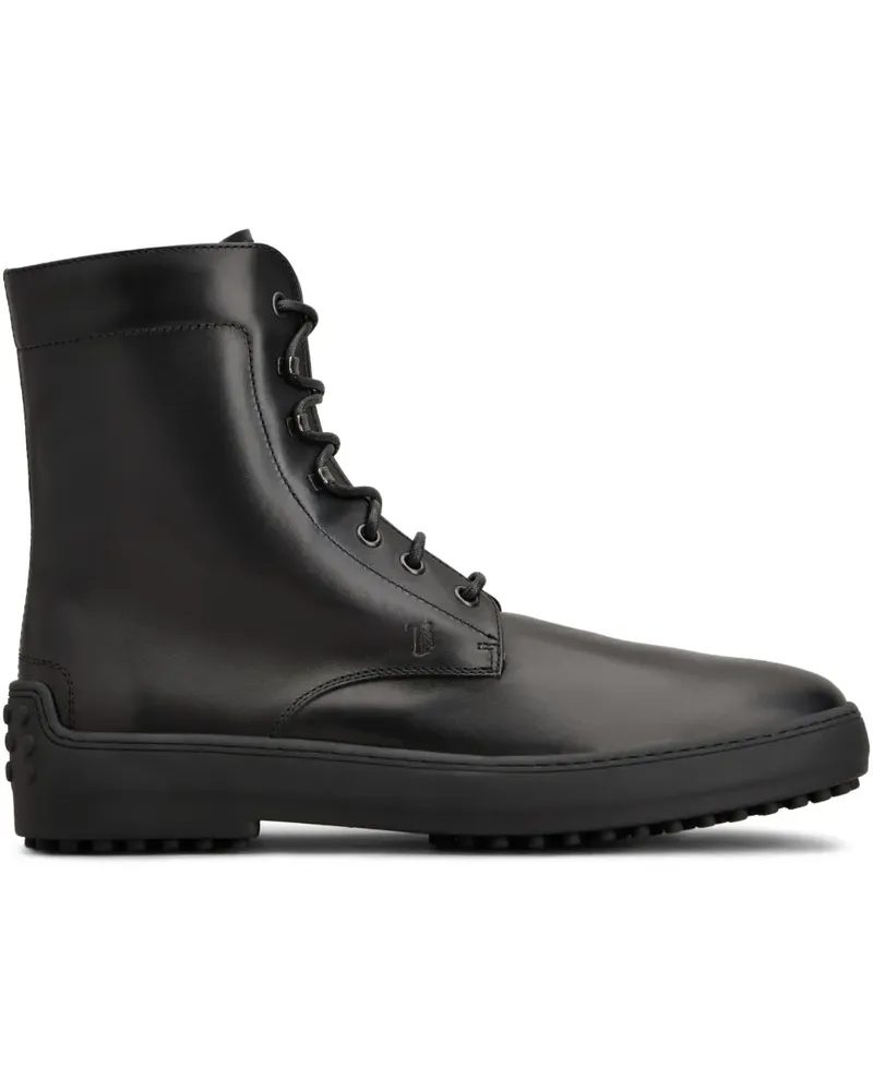 TOD'S Bikerstiefel mit Schnürung - Schwarz Schwarz