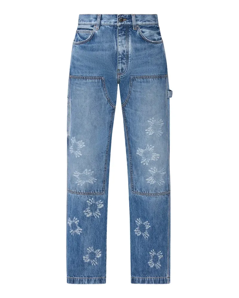 Amiri Ma Quad Carpenter Jeans mit Blumendetail - Blau Blau