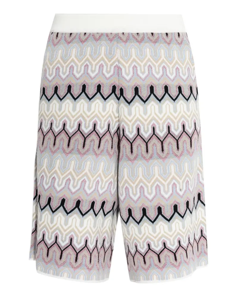 AKEP geometric-pattern bermuda shorts - Weiß Weiß