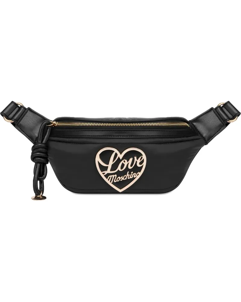 Moschino Gürteltasche mit Logo-Schild - Schwarz Schwarz