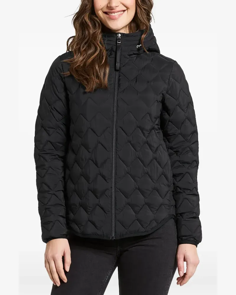 Didriksons 1913 Evelyn quilted hooded jacket - Schwarz Schwarz