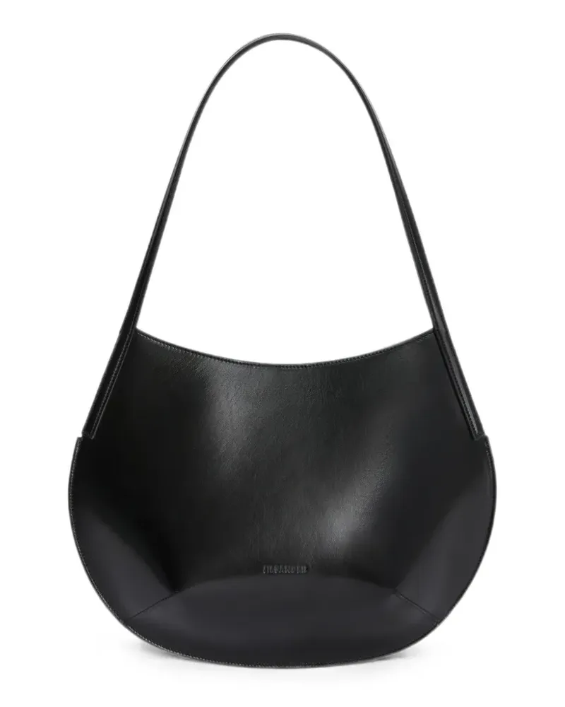 Jil Sander Kante angular leather shoulder bag - Schwarz Schwarz